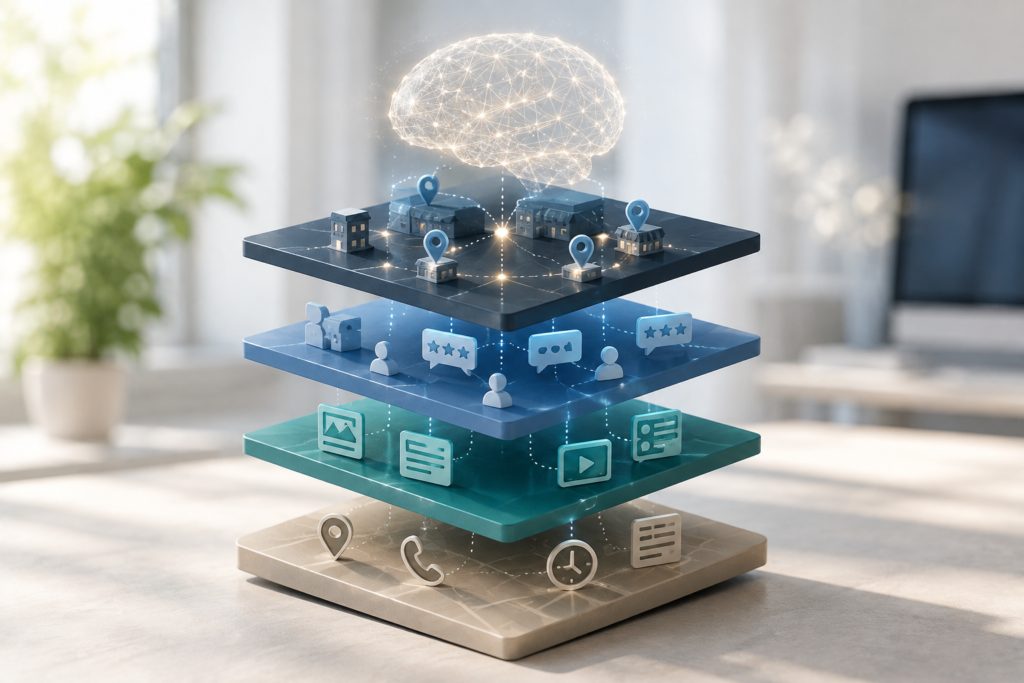 AI Trust Stack framework diagram for small business AI visibility